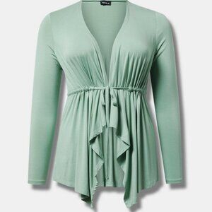 Torrid Super Soft Cinch-Front Anorak Women's Plus Size 3X Green
